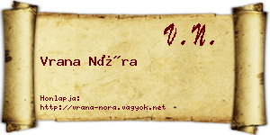 Vrana Nóra névjegykártya
