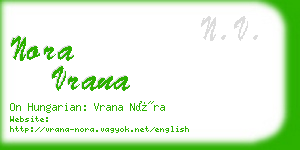 nora vrana business card